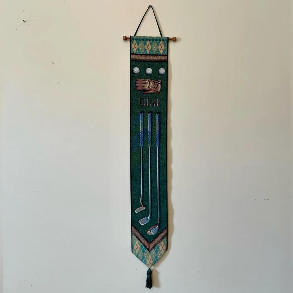 Links Bell Pull Golf Wall Tapestry (5.75”x41”) - Picture 2 of 6